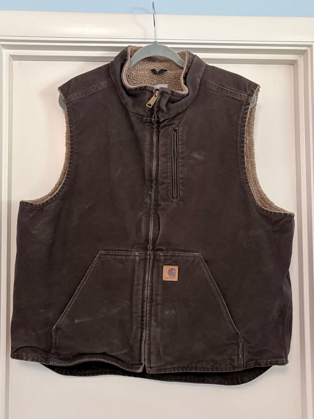Carhartt Dark Brown Sherpa-Lined Work Vest